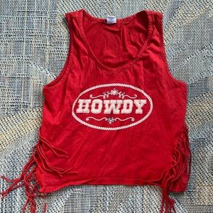 Electric Pink Fringed crop top (Las)